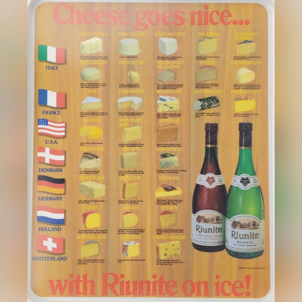 Brookpark VTG Advertising Ruinite Cheese Pairing Melmac Melamine Cutting Board